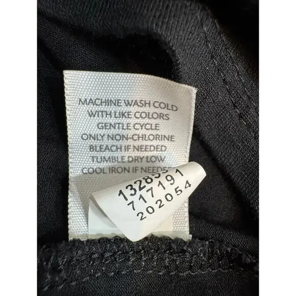 J. Jill knit dress midi black stretch scoop neck elbow sleeve layered drape Sz M - Picture 8 of 8